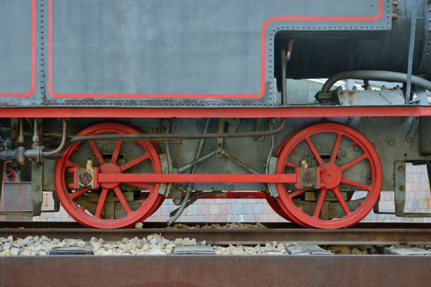 istock wheels of an old locomotive 860447340