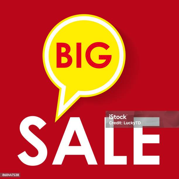 Vector Sign Big Sale With Label Stock Illustration - Download Image Now - Advertisement, Business, Business Finance and Industry