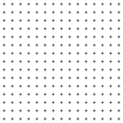 Simple seamless pattern of reagular geometric cross or plus signs on white background