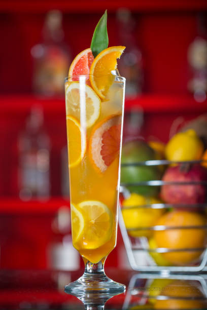 Fresh cocktail juice made of oranges