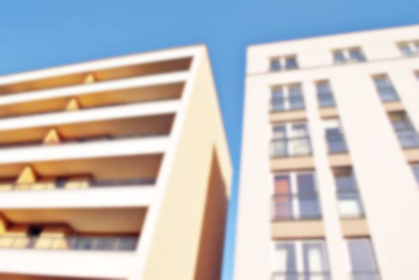 istock Abstract blur of modern apartment building. 860455172