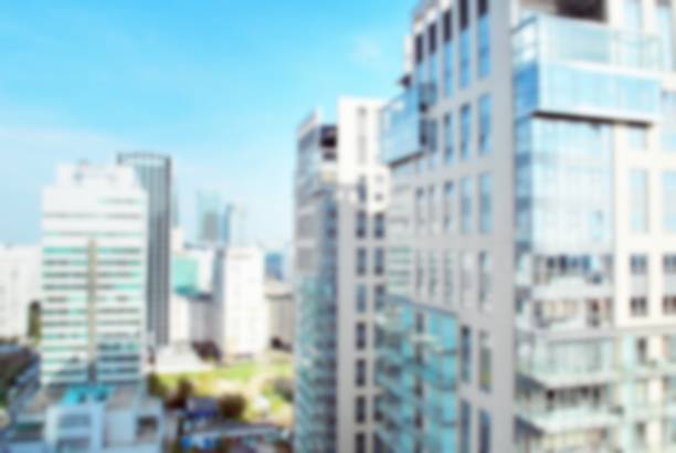 istock Abstract blur of modern apartment building. 860456280