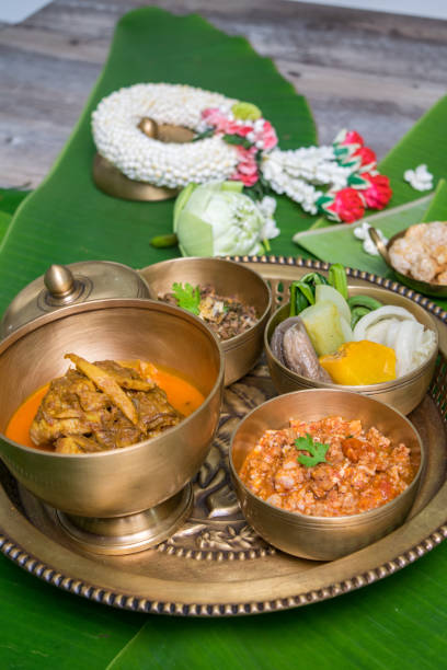 istock Northern Thai food with banana leaf background 860456466