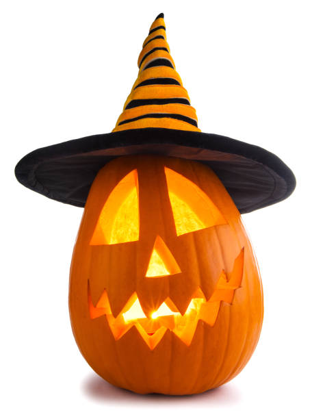 istock Halloween pumpkin with witches hat 860463112