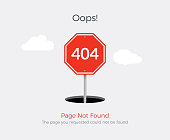 404 error page template for website. 404 alert flat design