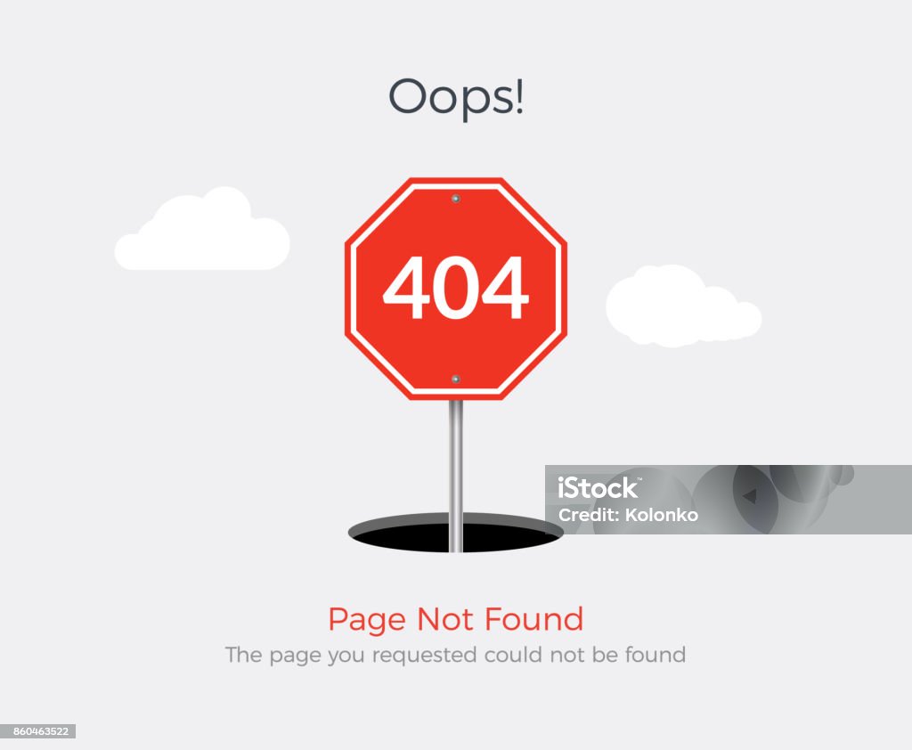 404 error page template for website. 404 alert flat design 404 error page template for website. 404 alert flat design. Not Found - Error Message stock vector