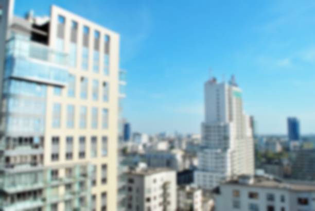 istock Abstract blur of modern apartment building. 860464724