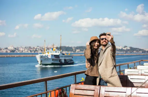 Young Couple on Istanbul Ferry