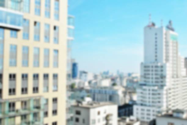 istock Abstract blur of modern apartment building. 860472844