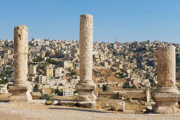 istock Ancient stone columns at the Citadel of Amman, Jordan. 860475656