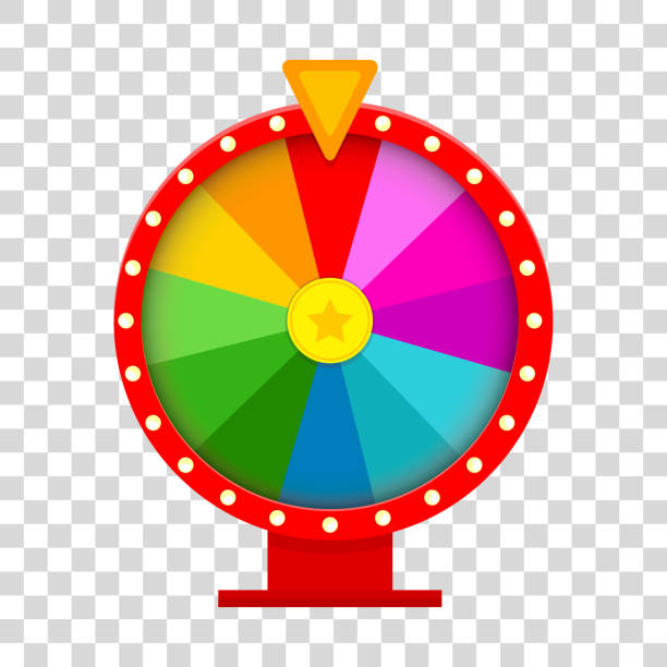kolorowe koło fortuny w płaskim stylu. - prize wheel stock illustrations