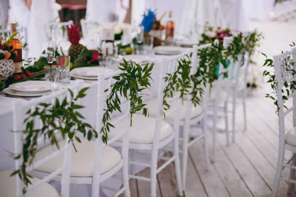 istock Decoration of chairs at the wedding 860480422