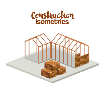 Frame Structure Isometric Construction Isometrics Design Stock Illustration - Download Image Now ...