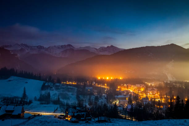 istock Skiing competitions in winter in Zakopane at dusk, Poland 860484820