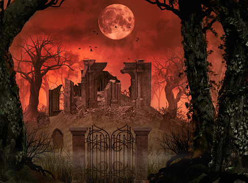 Spooky Halloween Concept Ruins