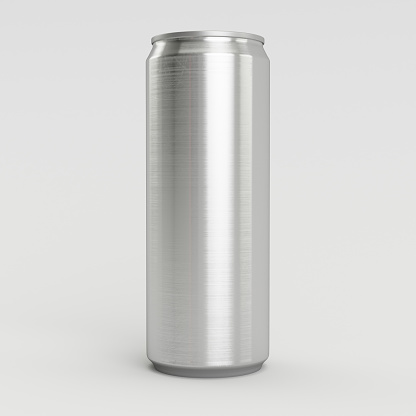 Can with blank white label isolated on white.