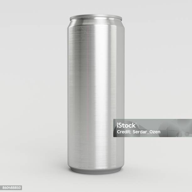 330ml Aluminum Empty 3d Soda Can Render With White Background Stock Photo - Download Image Now