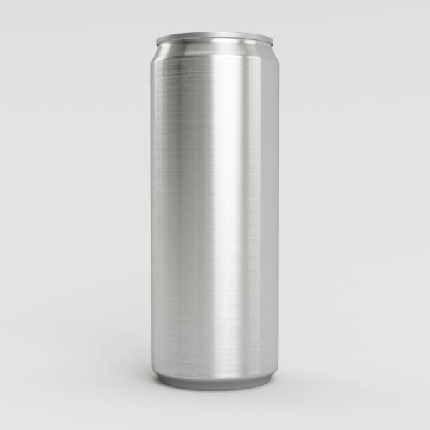 330ml aluminum empty 3d soda can render with white background - drink carton imagens e fotografias de stock