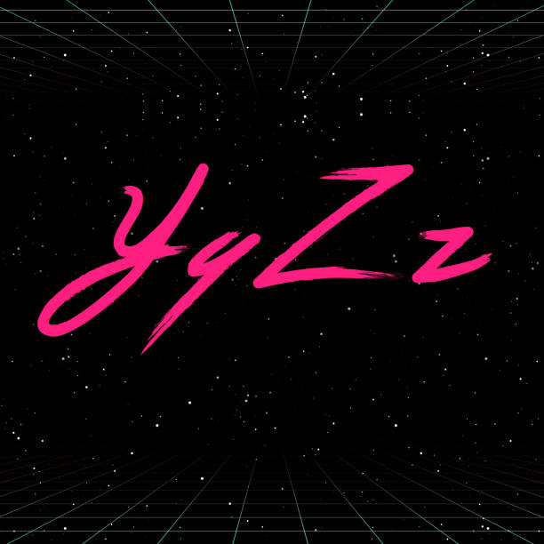 ilustrações de stock, clip art, desenhos animados e ícones de 80s retro futuristic font. vector brush stroke alphabet. letters from y to z - aldrabice