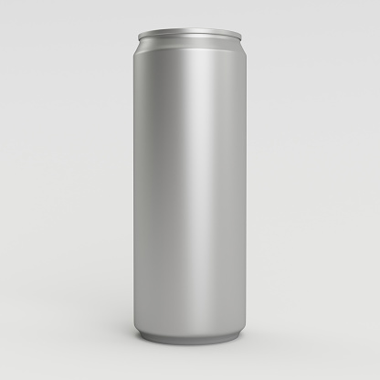 Empty 330ml liquid soda can for your product design, including juice, energy drinks, soda preview or presentations. On white background.