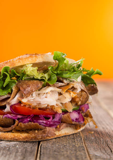 istock Close up of kebab sandwich 860491528
