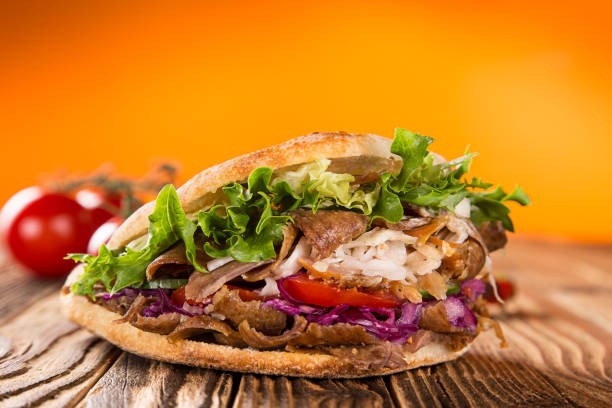 istock Close up of kebab sandwich 860491634