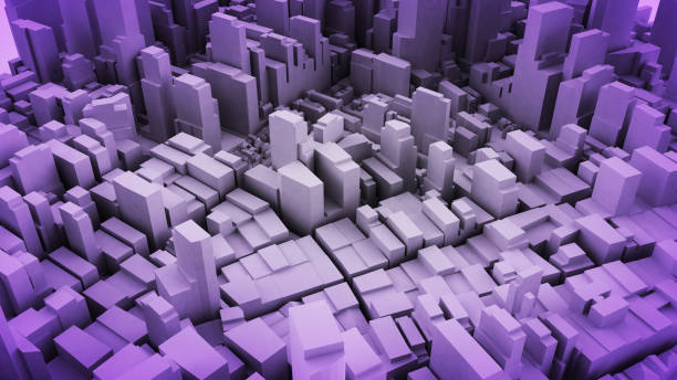 istock Architectural 3D model illustration of a large city on a white background 860491662