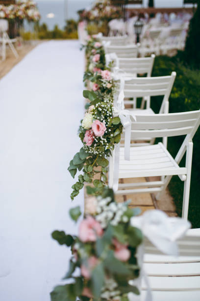istock Decoration of chairs at the wedding 860491840