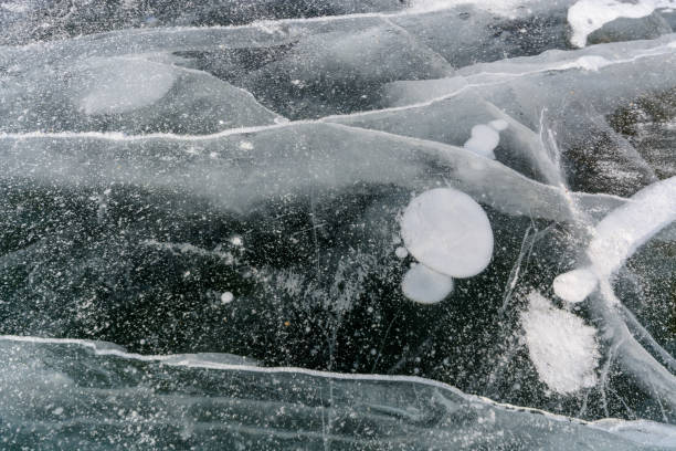 istock cracked ice of Lake Baikal 860495994