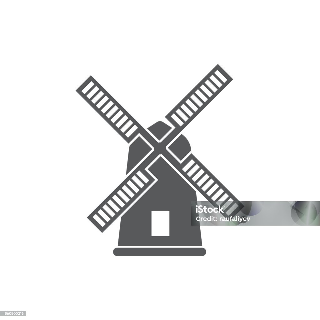 Mill icon vector Mill icon vector on the white background Windmill stock vector