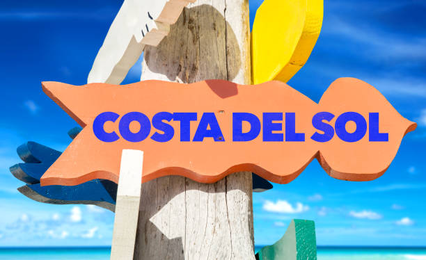 Costa Del Sol sign Costa Del Sol directional sign torremolinos beach stock pictures, royalty-free photos & images