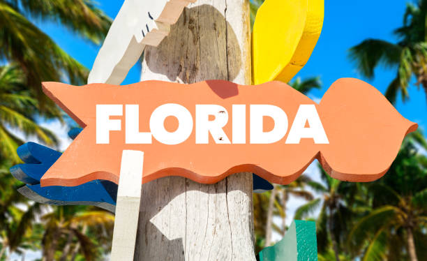 segno florida - florida orlando welcome sign greeting foto e immagini stock