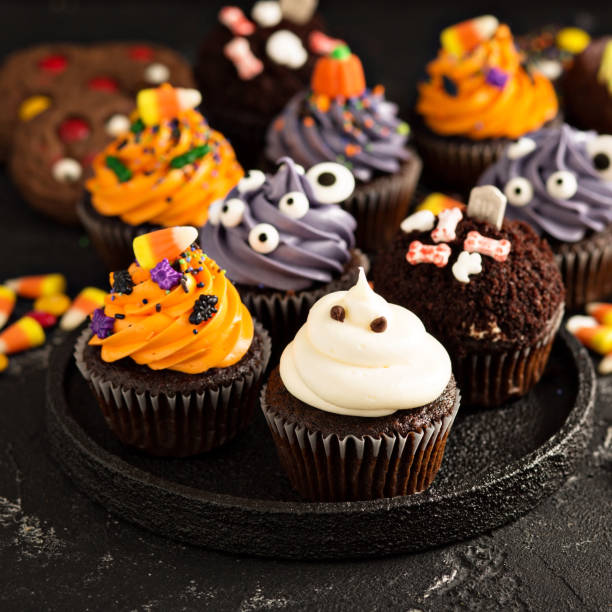 istock Festive Halloween cupcakes and treats 860520644