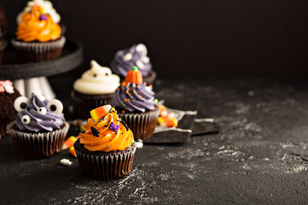 istock Festive Halloween cupcakes and treats 860523204