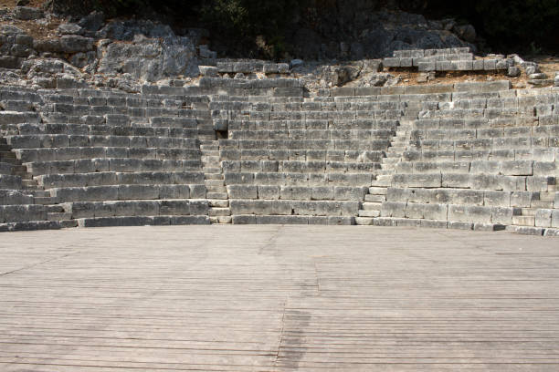 Ancient roman theater with empty background presentation concept