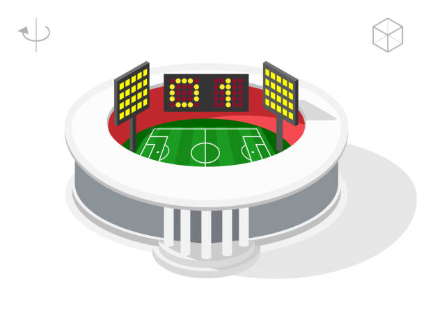 ilustraciones, imágenes clip art, dibujos animados e iconos de stock de estadio con sombras - soccer field soccer corner stadium