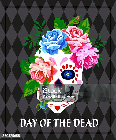 istock Day of the dead invitation vector poster. Dia de los muertos. 860525658