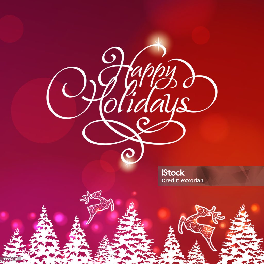 Happy Holidays rendieren achtergrond - Royalty-free Fijne feestdagen - Korte frase vectorkunst