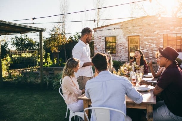 istock Group of friends having a gathering party 860538158
