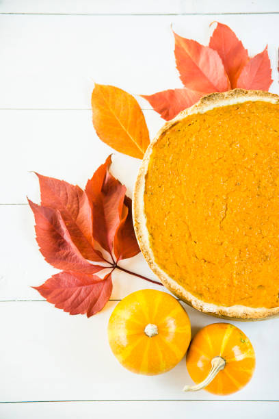istock pumpkin pie for Thanksgiving. Top view. Flat lay 860548740