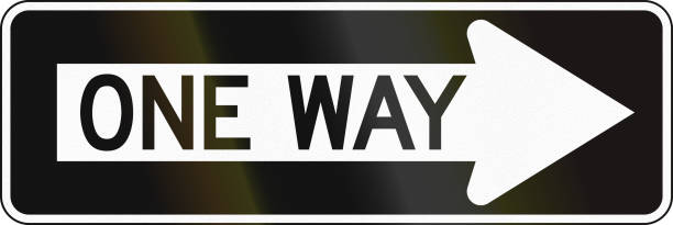 istock United States MUTCD road sign - One way to the right 860556358