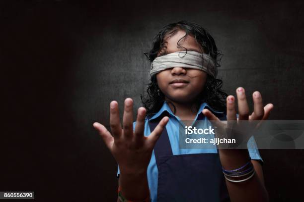 Portrait Blindfolded Man Stretching His Arms Out Walking Through Many  Question Marks Isolated On Gray Wall Background Stock Photo, Picture and  Royalty Free Image. Image 64446917.