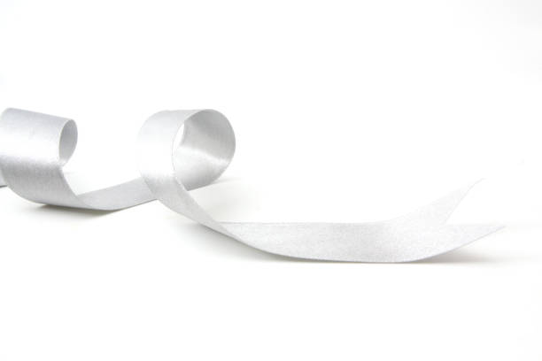 istock silver ribbon bow in bright silver white grey color isolated on white background 860557484