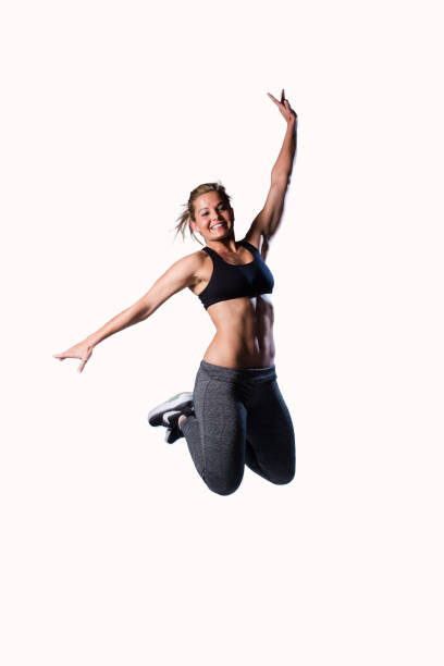 istock Female fitness model ready to start training in a studio 860567462