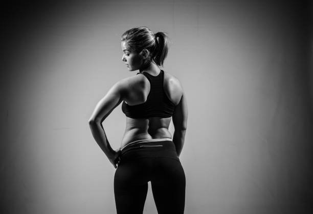 istock Female fitness model ready to start training in a studio 860570662