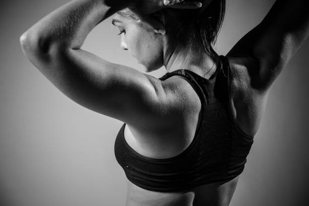istock Female fitness model ready to start training in a studio 860570940