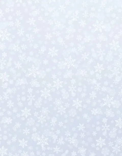 Snowflake shapes on a shiny silver background