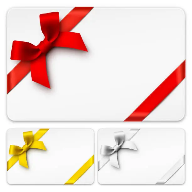 Vector illustration of Gift Cards with Bows