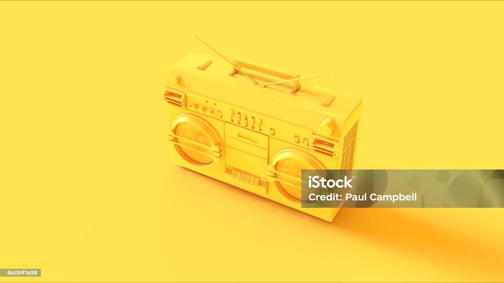 Yellow Boombox Yellow Boombox / 3d illustration / 3d rendering Radio Stock Photo