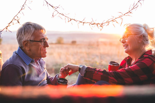 istock Senior couple outdoors with car 860594558